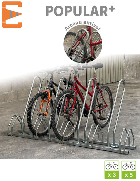 Râtelier Range-Vélo au Sol Support de Rangement pour 5 Vélos VTT