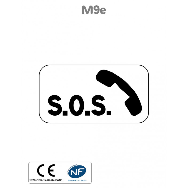 Panonceau Poste d'Appel d'Urgence M9e