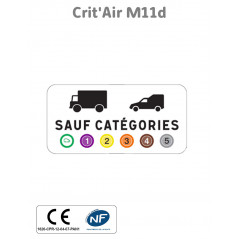 Panonceau Catégorie Crit'Air M11d