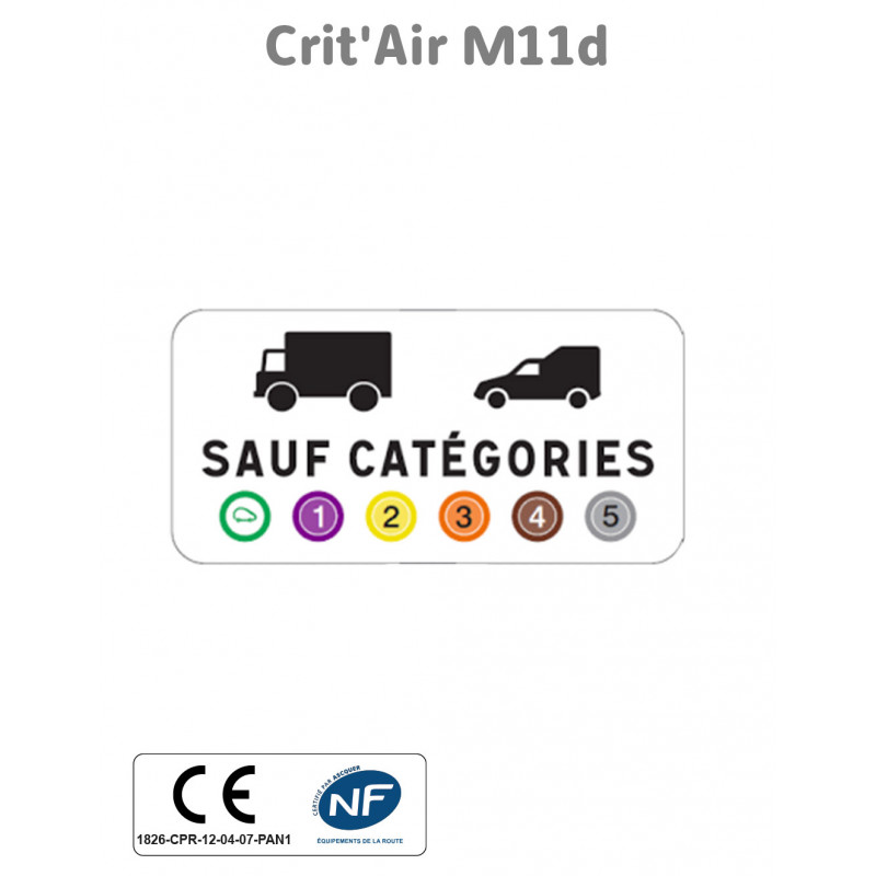 Panonceau Catégorie Crit'Air M11d