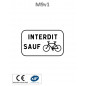 Panonceau Interdit Sauf Cyclistes M9v1