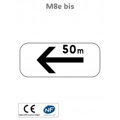 Panonceau Section de Stationnement à Gauche avec Distance M8e bis