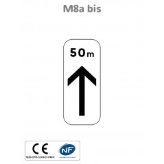 Panonceau Début de Section de Stationnement avec Distance M8a bis