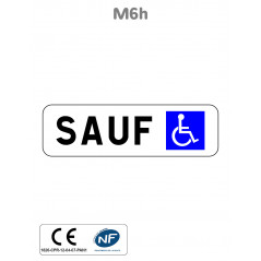 Panonceau Stationnement Réservé Handicapé M6h