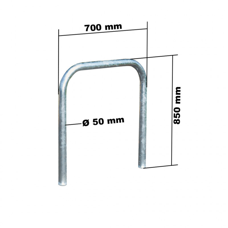 Arceau vélos U inversé 700mm LIGNAL à sceller ou à platine