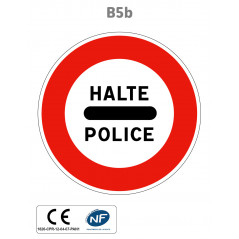 Panneau B5b Arrêt au poste de police