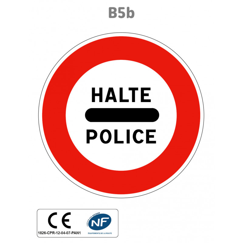 Panneau B5b Arrêt au poste de police