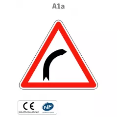 Panneau A1a Virage à droite