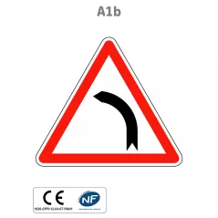 Panneau A1b Virage à gauche