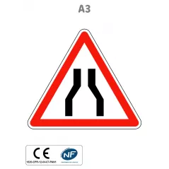 Panneau A3 Chaussée rétrécie