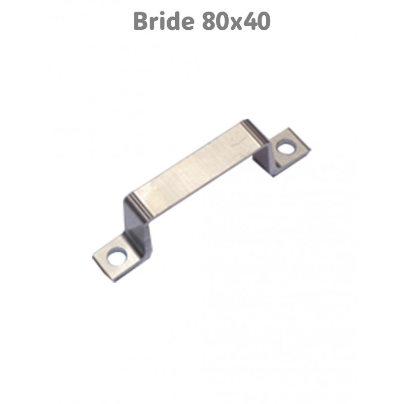 Brides de fixation pour poteau 80 x 40 mm