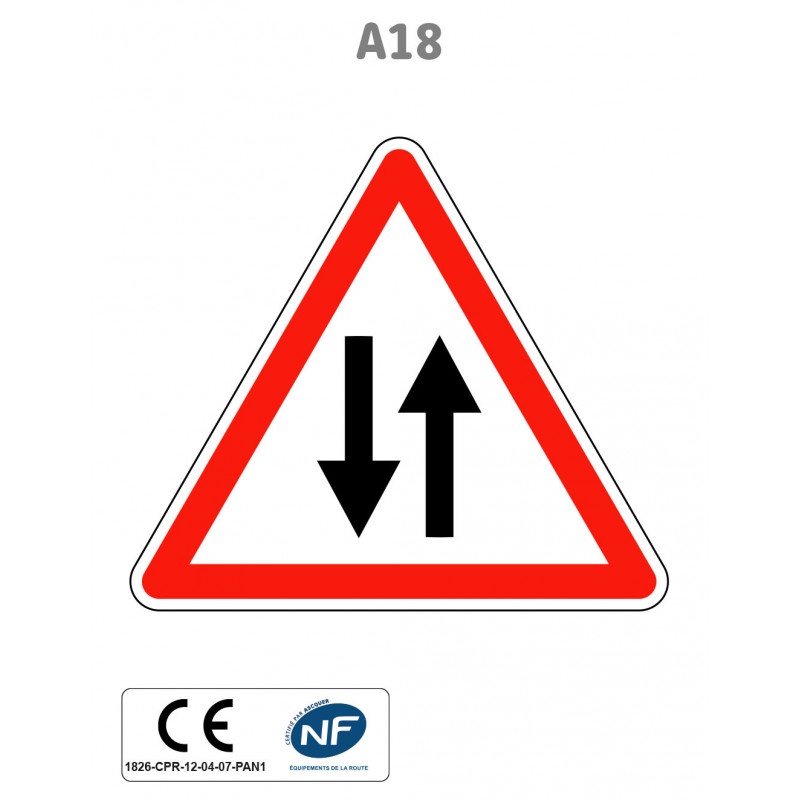 Panneau A18 Circulation dans les deux sens