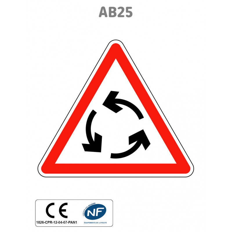 Panneau AB25 Carrefour à sens giratoire