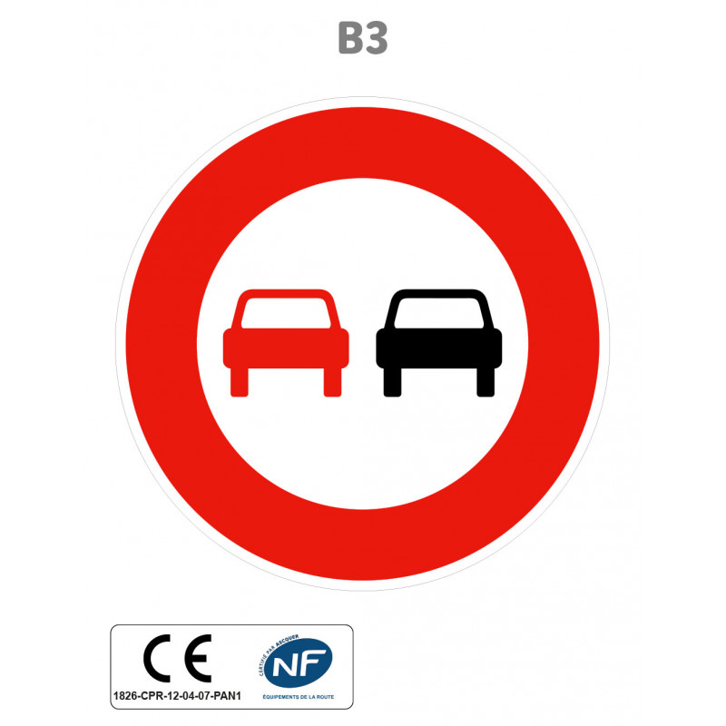 Panneau B3 Interdiction de dépasser