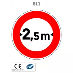 Panneau B11 Limitation de largeur