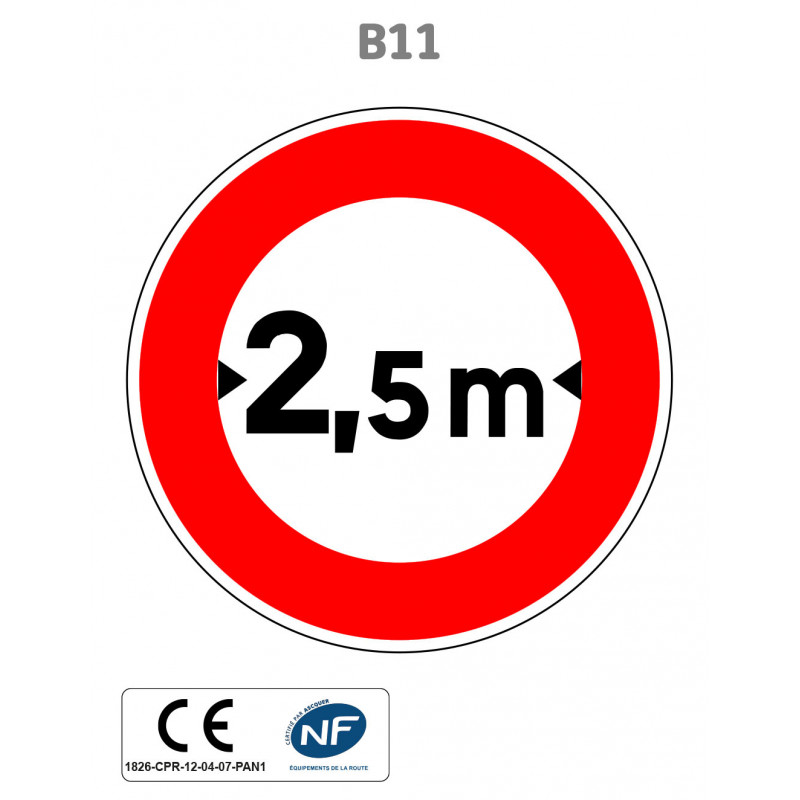 Panneau B11 Limitation de largeur
