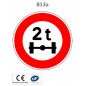 Panneau B13a Limitation de tonnage par essieu