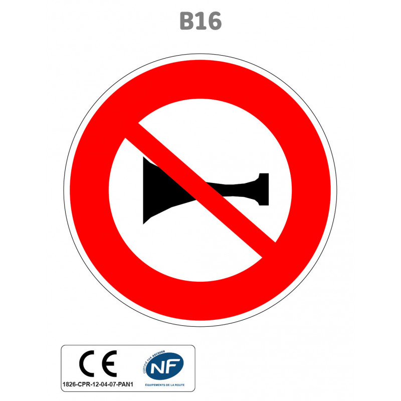 Panneau B16 Signaux sonores interdits