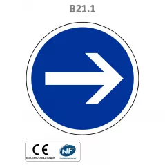 Panneau B21.1 Obligation de tourner à droite