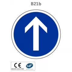 Panneau B21b Direction obligatoire tout droit