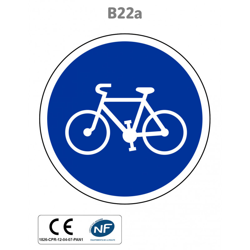 Panneau B22a Piste ou bande cyclable obligatoire