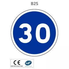 Panneau B25 Vitesse minimale obligatoire