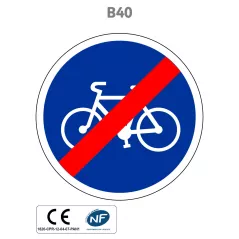 Panneau B40 Fin de piste ou bande cyclable obligatoire