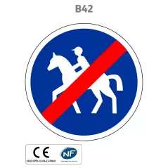 Panneau B42 Fin de chemin obligatoire pour cavaliers