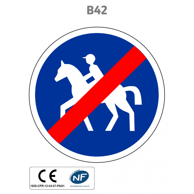 Panneau B42 Fin de chemin obligatoire pour cavaliers