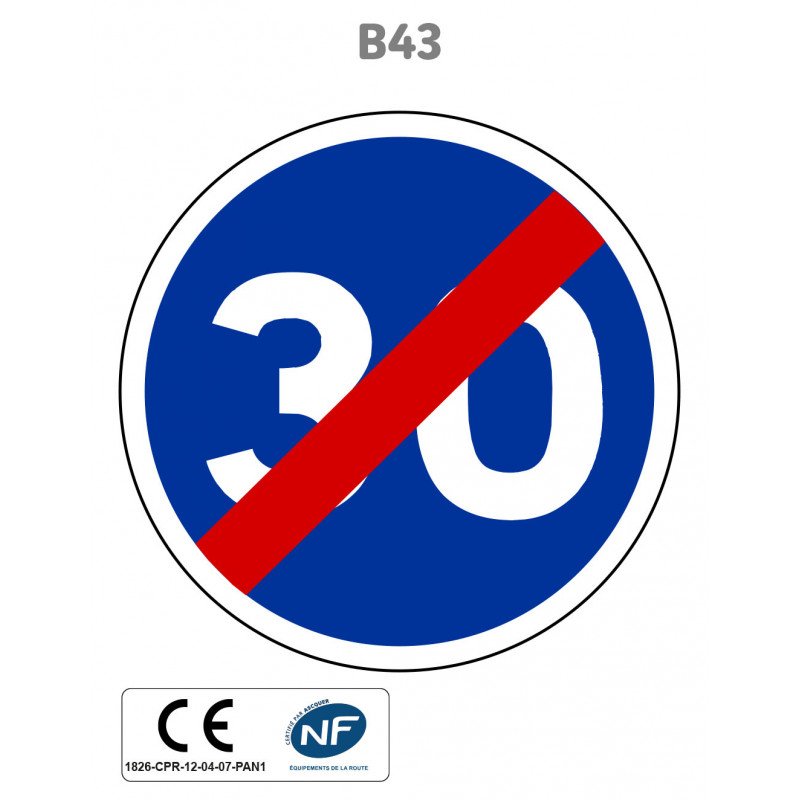 Panneau B43 Fin de vitesse minimale obligatoire