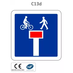 Panneau C13d Impasse avec une issue pour les piétons et les cyclistes