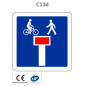 Panneau C13d Impasse avec une issue pour les piétons et les cyclistes