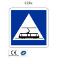 Panneau C20c Traversée de voie réservée aux tramways