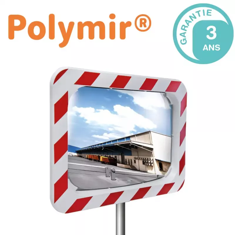 Miroir de circulation extérieur rouge blanc