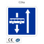 Panneau C24a.ex3 Affectation de voies