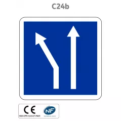 Panneau C24b.ex1 Affectation de voies