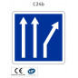 Panneau C24b.ex2 Affectation de voies
