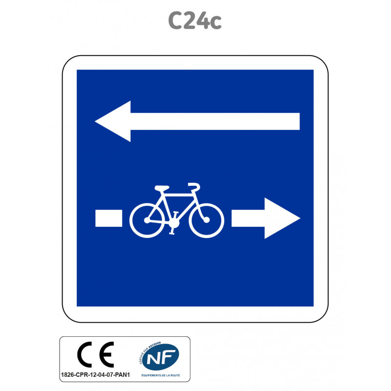 Panneau C24c.ex2 Affectation de voies