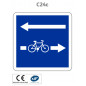 Panneau C24c.ex2 Affectation de voies