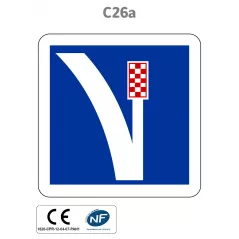 Panneau C26a Voie de détresse à droite