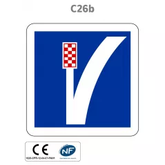 Panneau C26b Voie de détresse à gauche