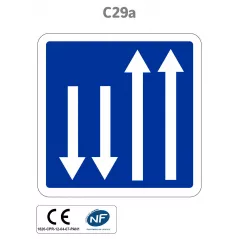 Panneau C29a Section de route à chaussées séparées