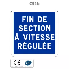 Panneau C51b Fin de section à vitesse régulée