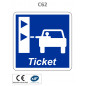 Panneau C62 Borne ticket de péage