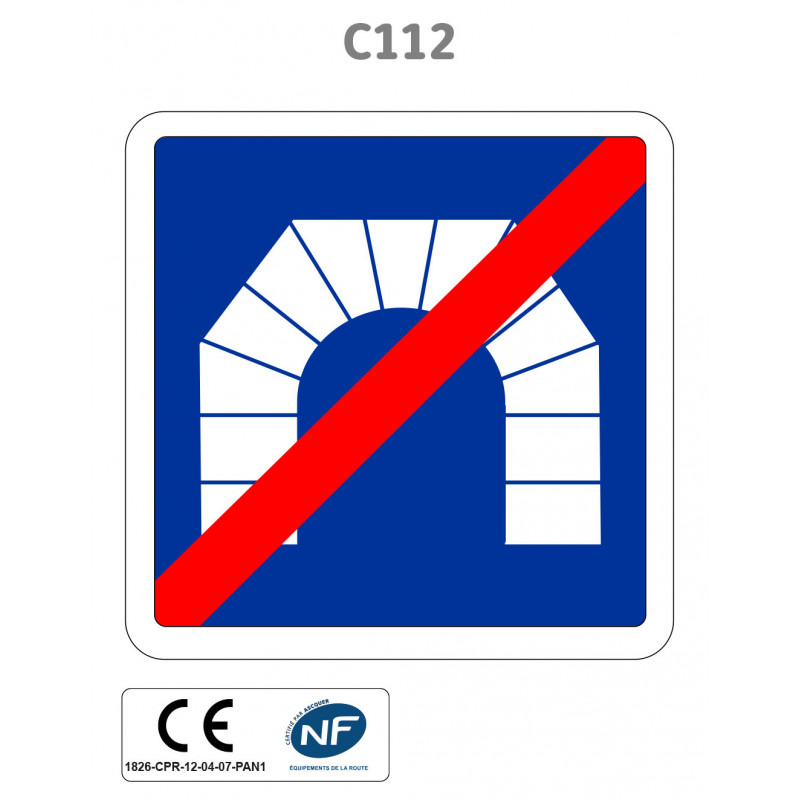 Panneau C112 Sortie de tunnel