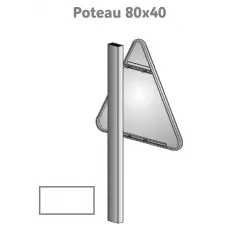 Poteau de signalisation rectangulaire 80 x 40 mm