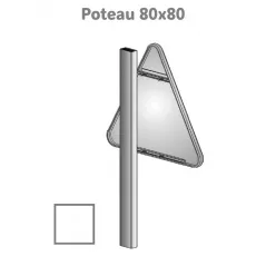 Poteau de signalisation carré 80 x 80 mm à platine