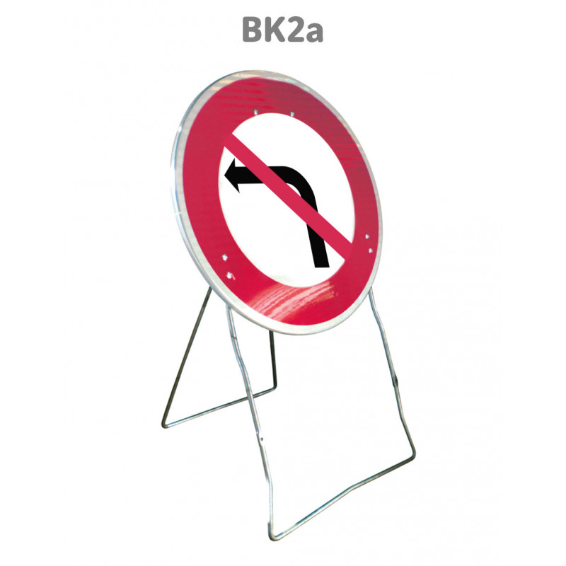 Panneau Temporaire Mobile BK2a Interdiction de tourner à gauche