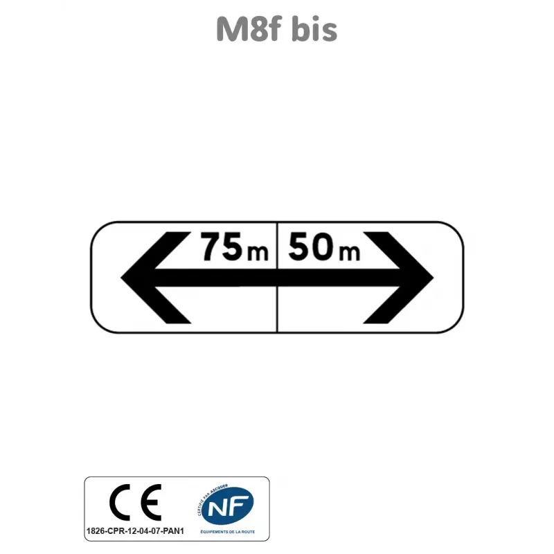 Panonceau Stationnement à Droite et à Gauche avec distance M8f bis