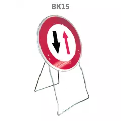 Panneau Temporaire Mobile BK15 Cédez le passage à la circulation venant en sens inverse